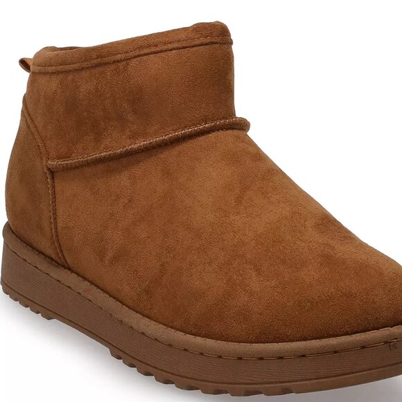 SO Lupita Women's Low Boots Faux Fur Lined Chestnut Color Size 8 New in Box - Picture 1 of 10